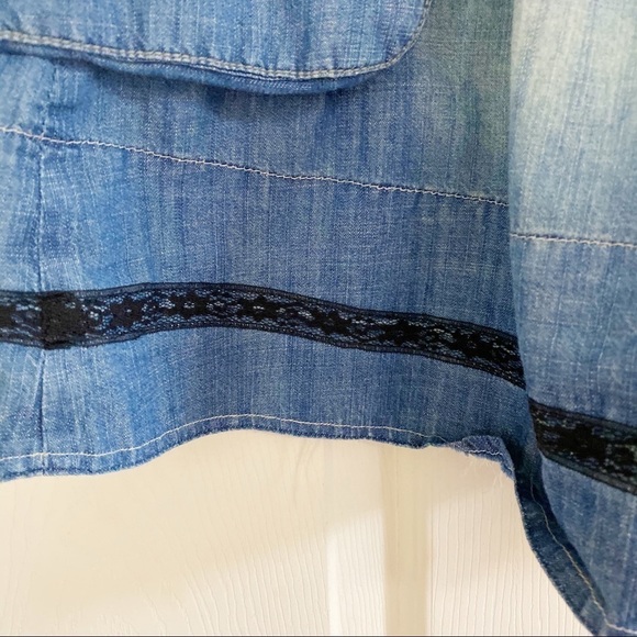 Lark & Wolff Chambray Denim Mini Skirt w/ Pockets - Picture 4 of 7